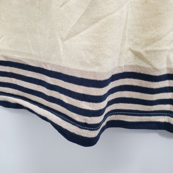 Mountain Lake II Woman's Yellow Blue Stripe Button Shoulder 3/4 Top Plus Size 2X - Picture 3 of 5